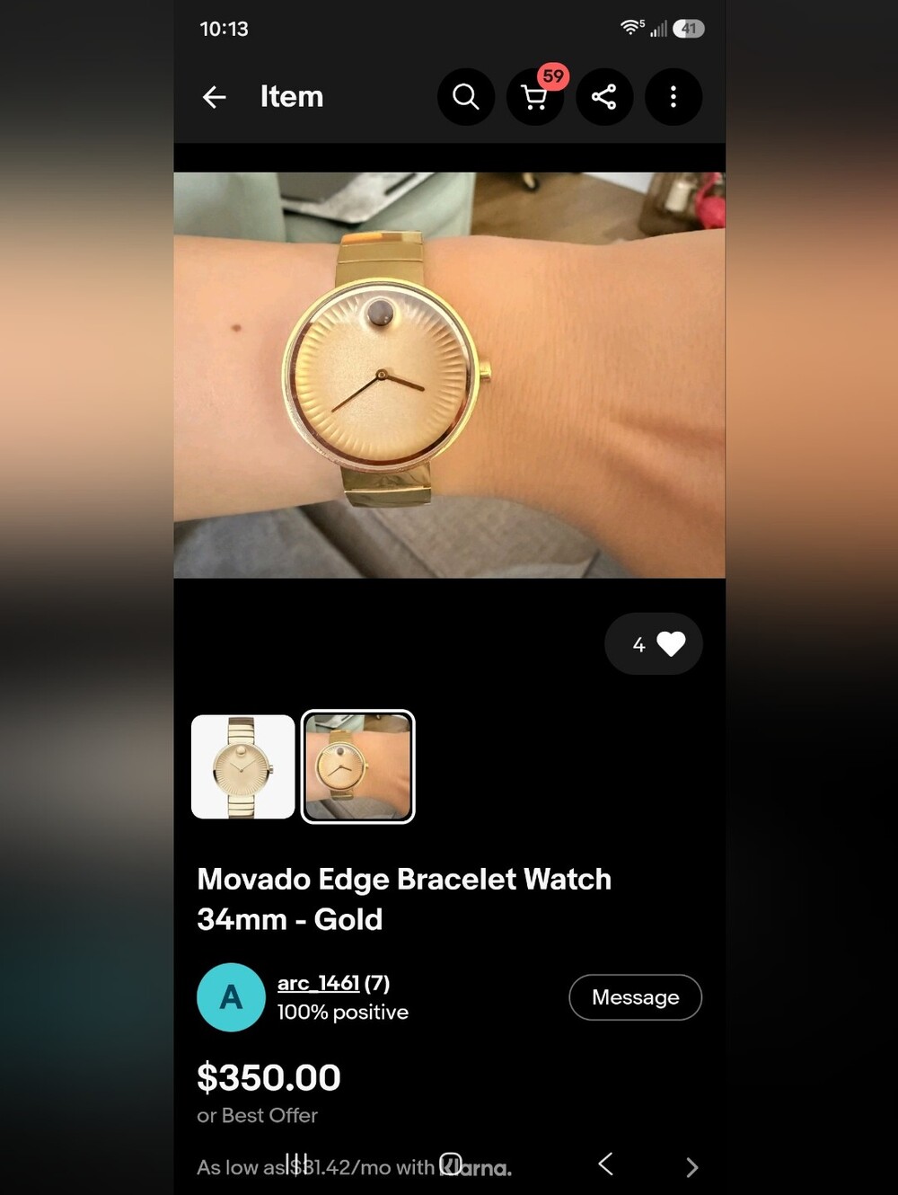 Movado Watch ROSE GOLD EDGE $995 - Picture 11 of 12